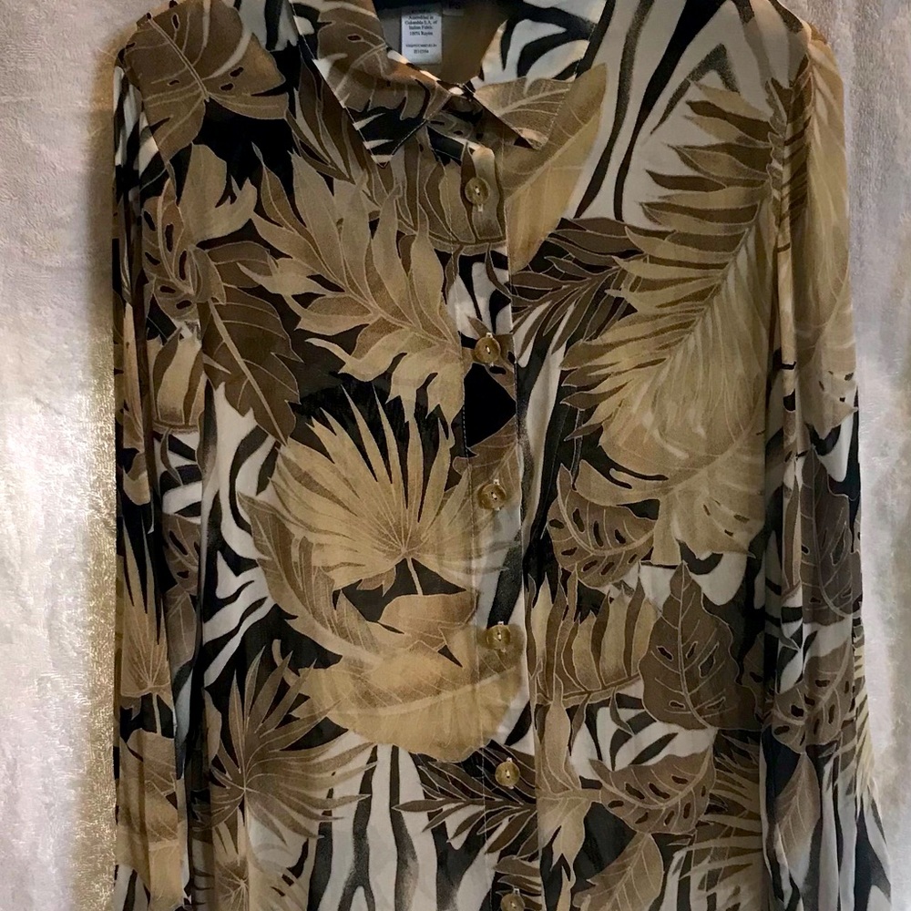 Perfect year round sheer long sleeve blouse
